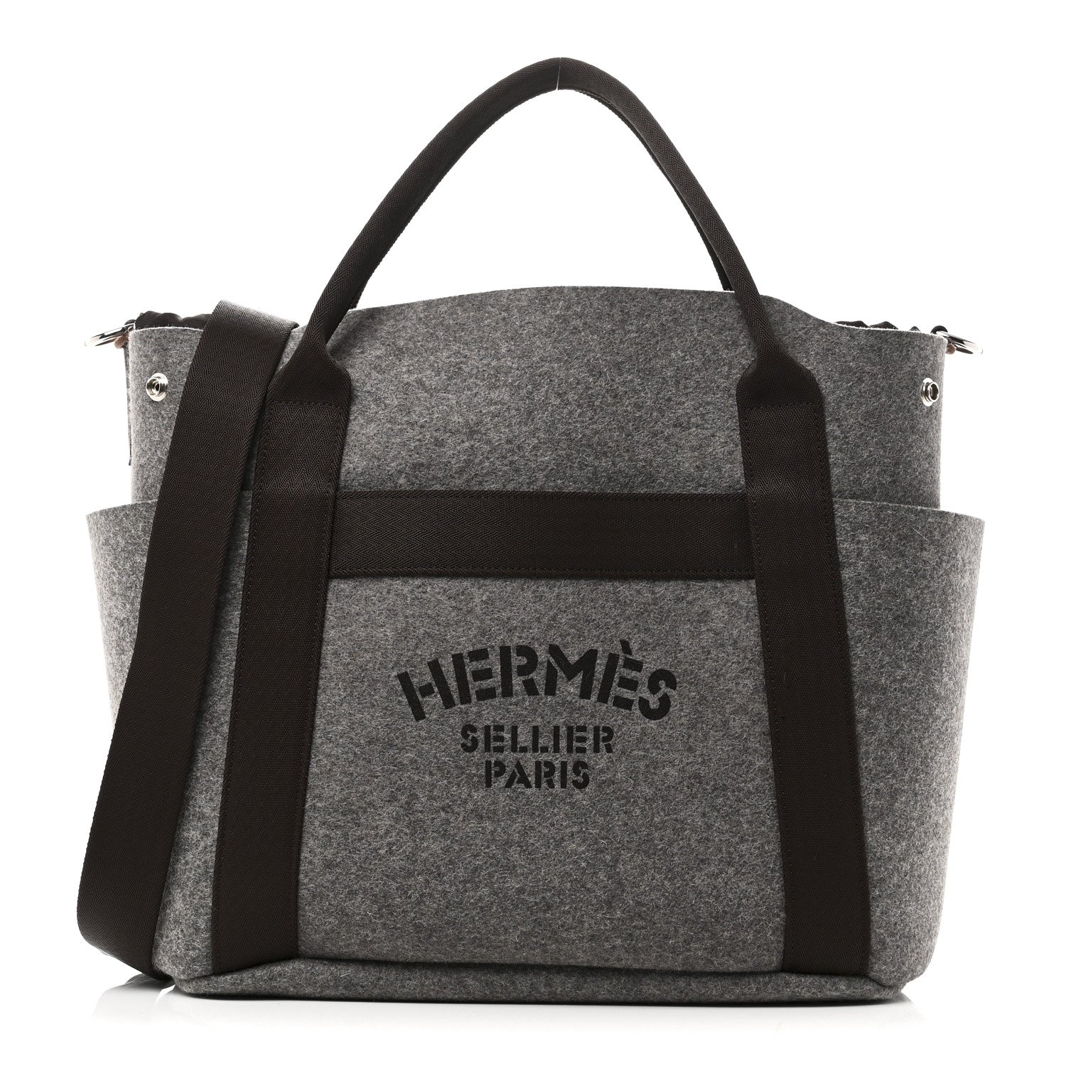 Hermes Felt Sac De Pansage Groom Bag Acier 1 of 10