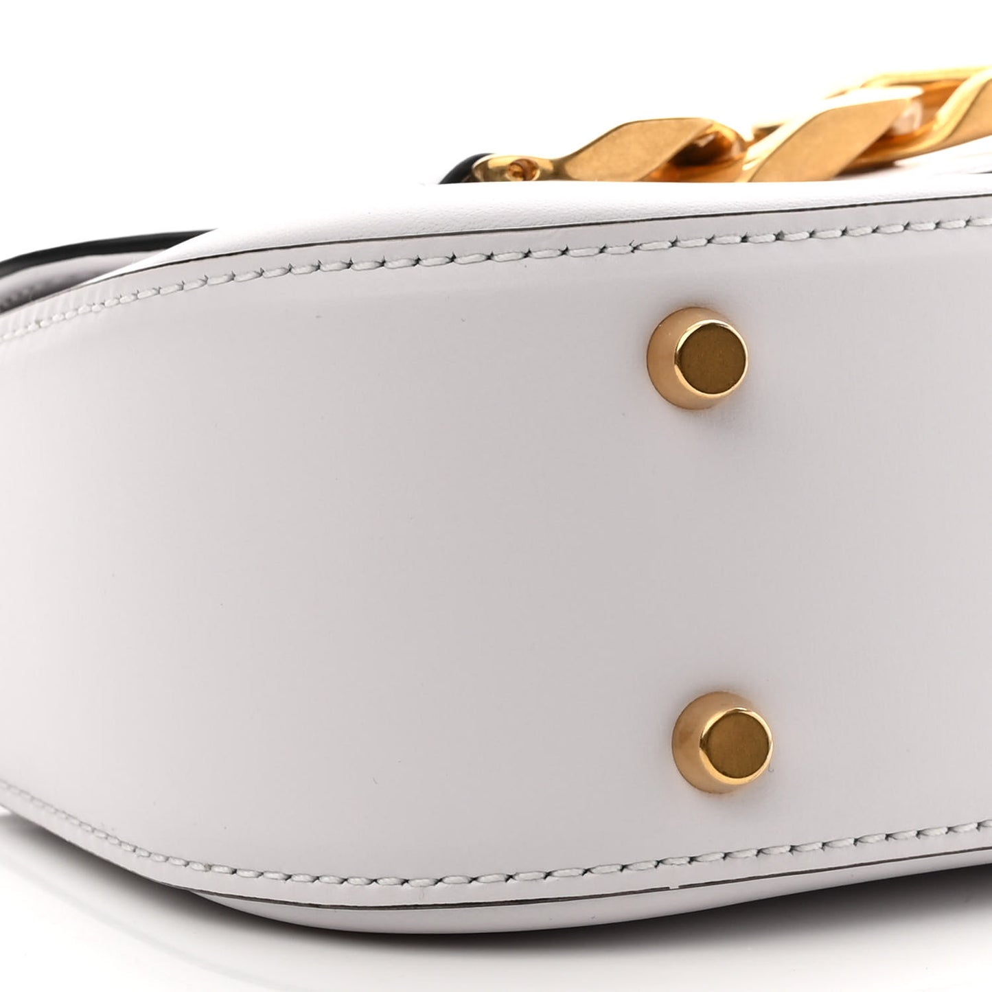 Calfskin Small Vlogo Chain Shoulder Bag Optic White