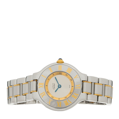 Cartier Stainless Steel 18K Yellow Gold 28mm Must de 21 Quartz Watch 2 of 4