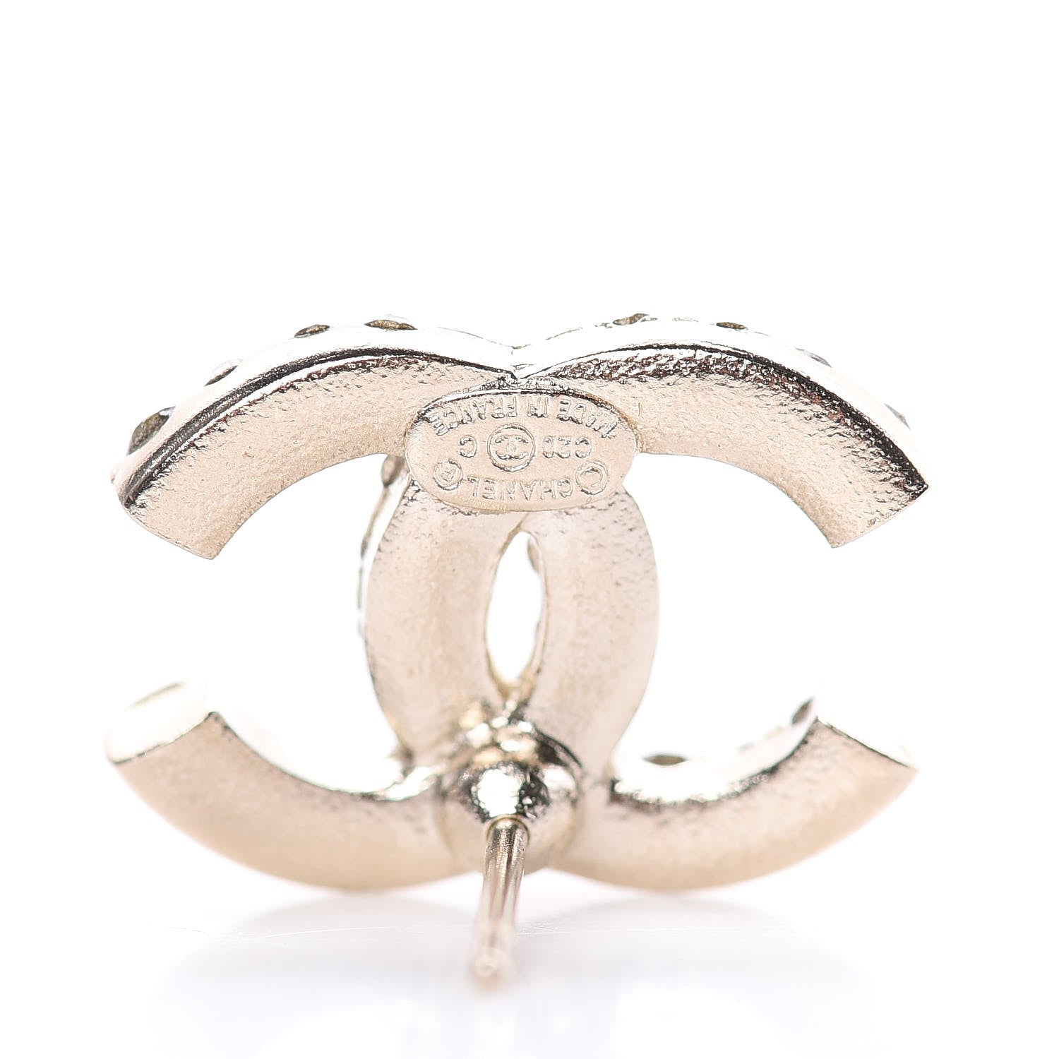 Chanel Crystal CC First Class Stud Earrings Gold 3 of 5