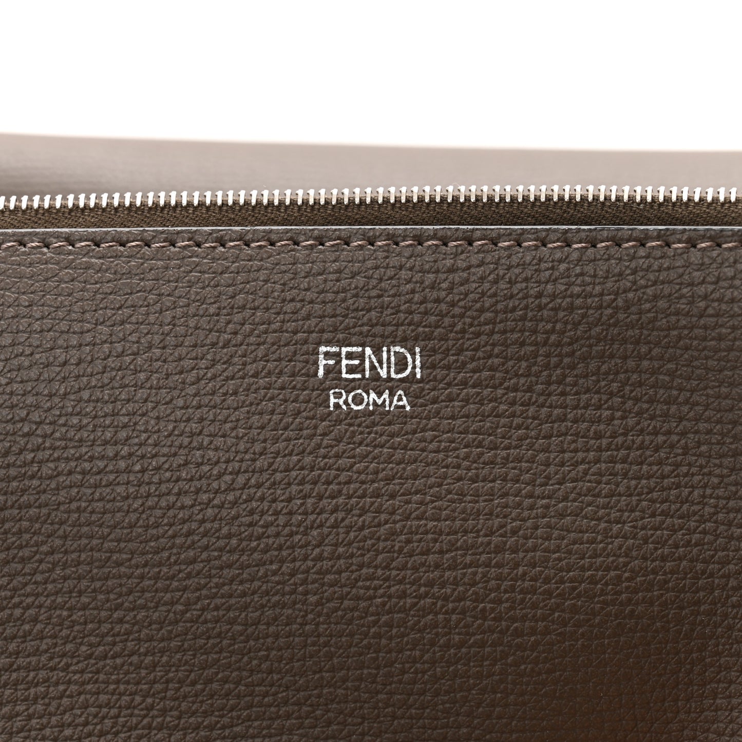 Vitello Vienna Enamel F is Fendi Shopping Tote Carbone Tobacco
