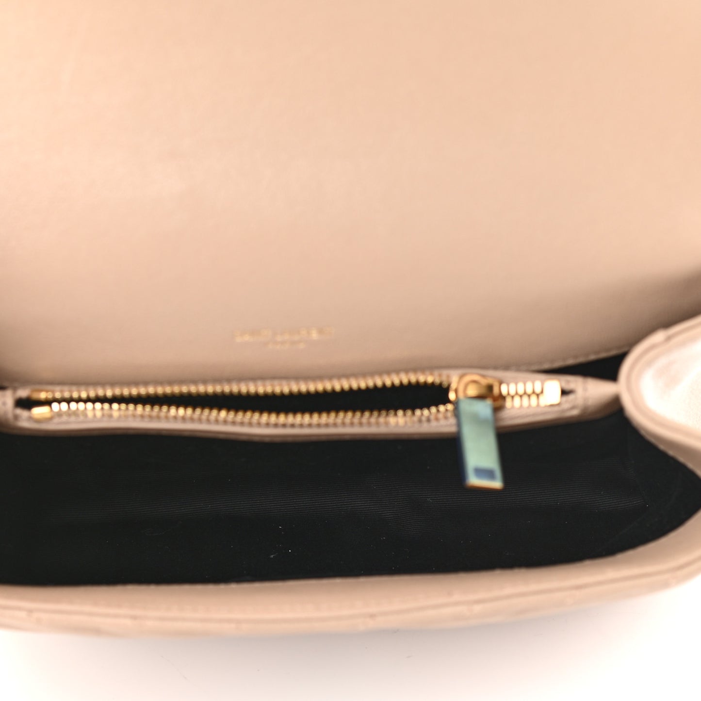 Sheepskin Matelasse Chevron Monogram Medium College Bag Dark Beige