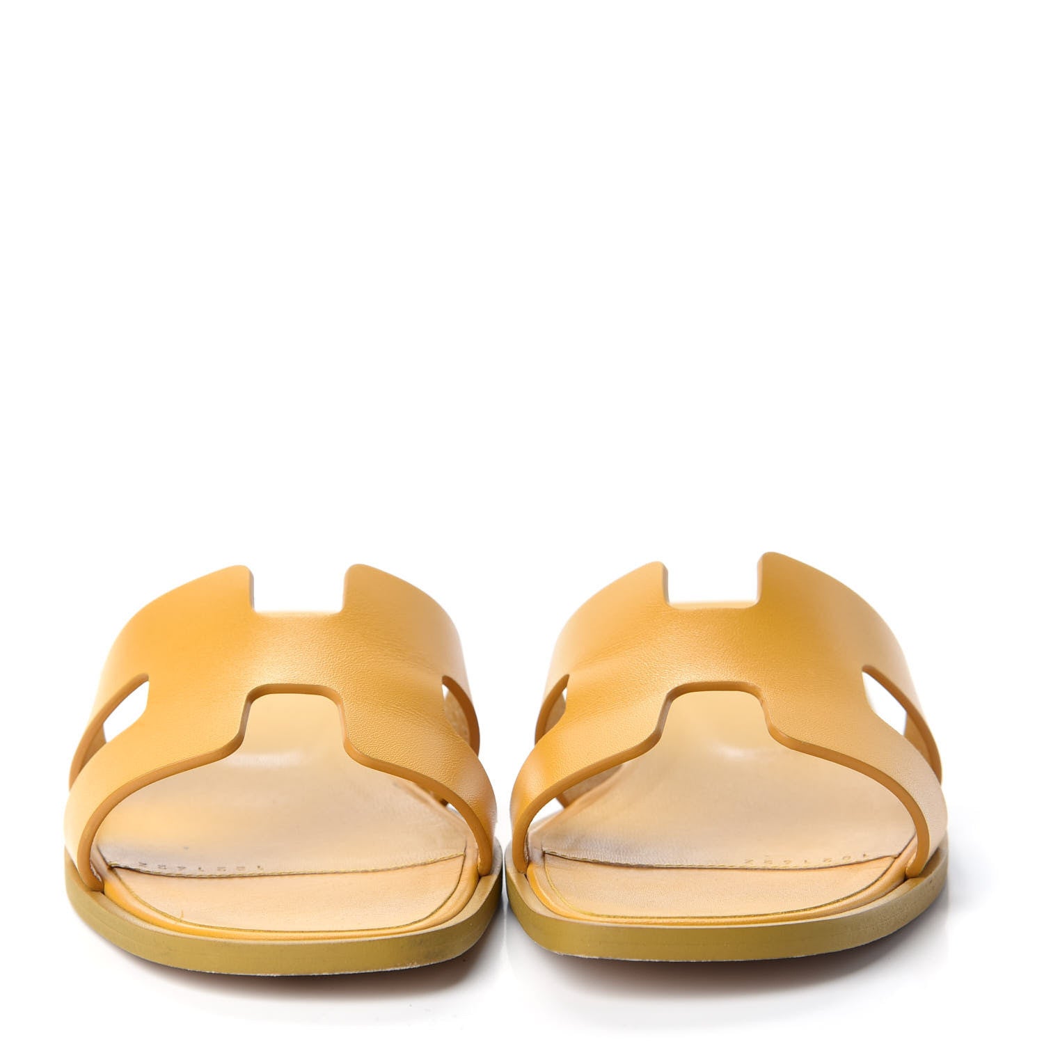 Hermes Calfskin Oran Sandals 37 Ocre Jaune 2 of 10