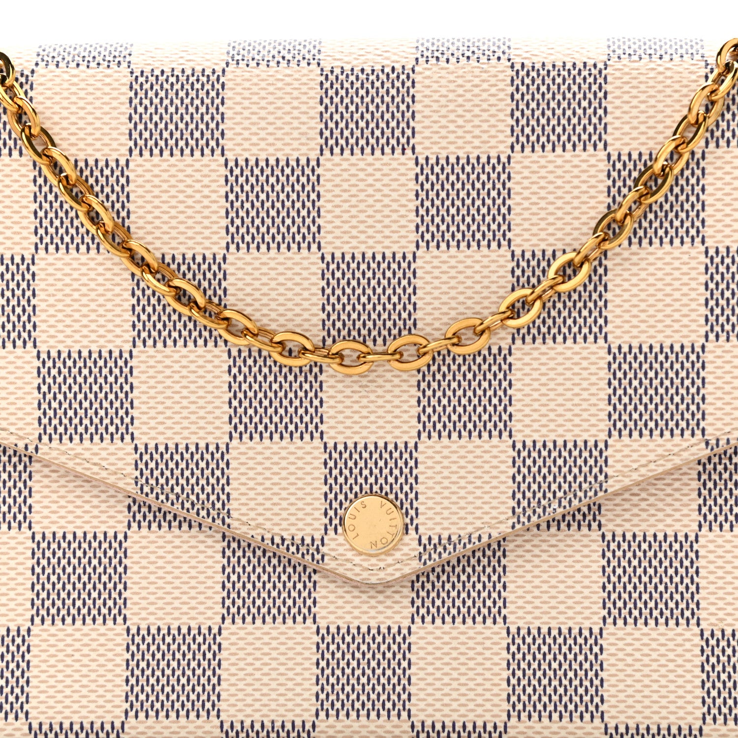 Louis Vuitton Damier Azur Pochette Felicie Chain Wallet Rose Ballerine 10 of 14