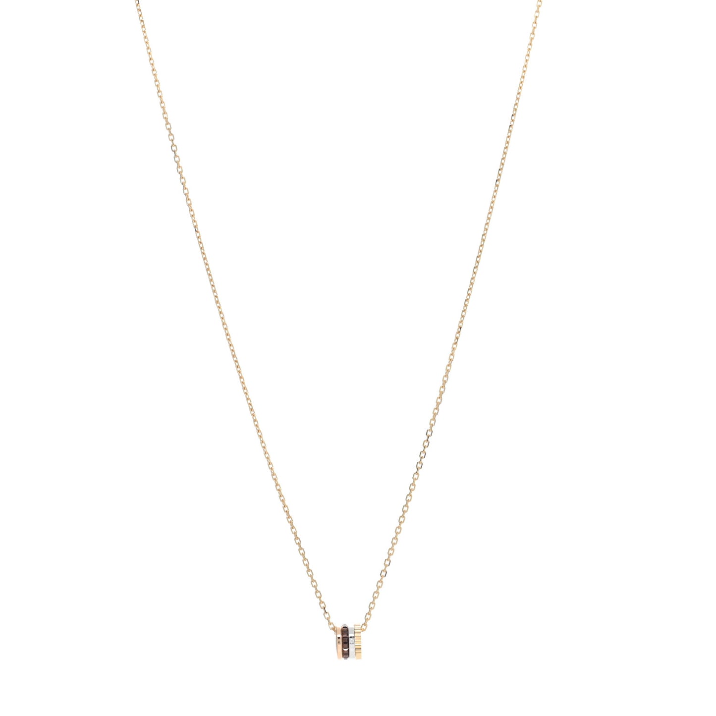 18K Yellow White Pink Gold PVD Diamond XS Quatre Classique Pendant Necklace