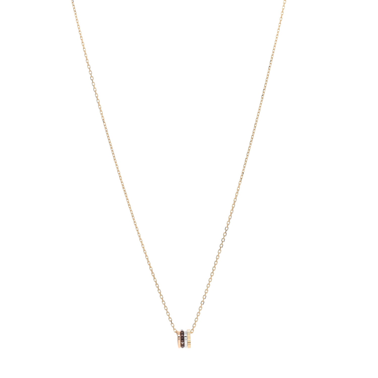 Boucheron 18K Yellow White Pink Gold PVD Diamond XS Quatre Classique Pendant Necklace 1 of 4