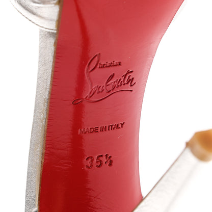 Christian Louboutin Metallic Nappa Turbella 120 Platform Sandals 35.5 Silver 6 of 10