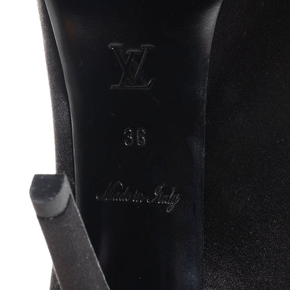 Louis Vuitton Satin Athen Peep Toe Pumps 36 Black 6 of 8