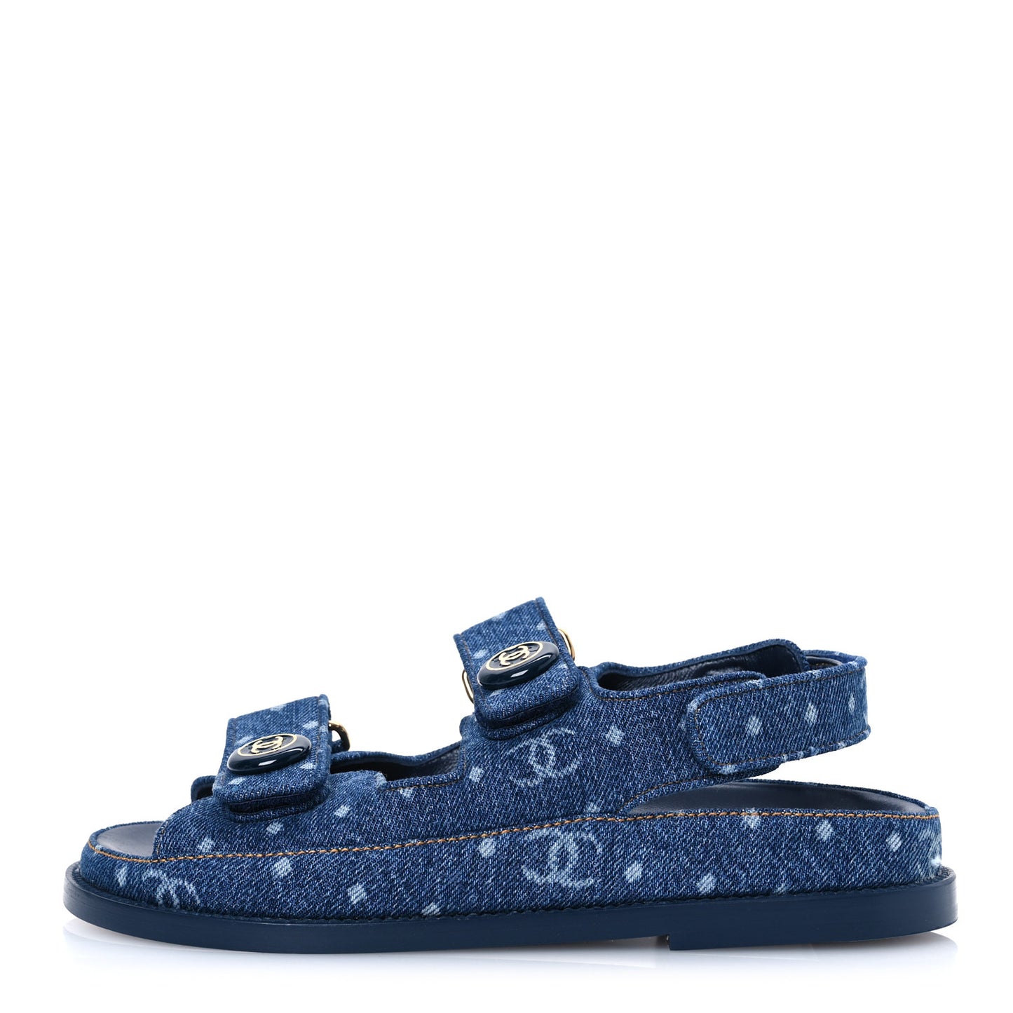 Denim CC Dad Sandals 35 Dark Blue