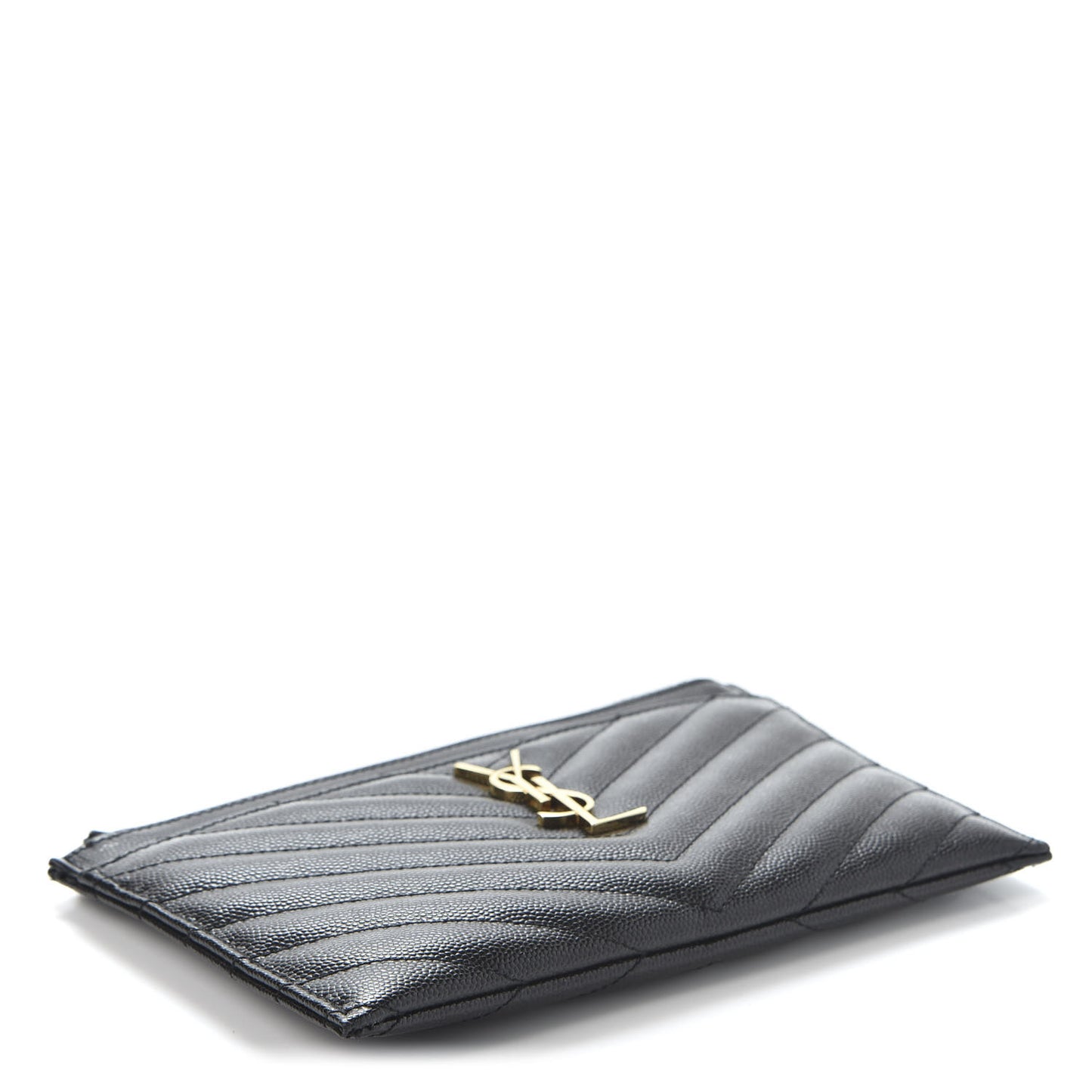 Grain De Poudre Chevron Monogram Bill Pouch Black