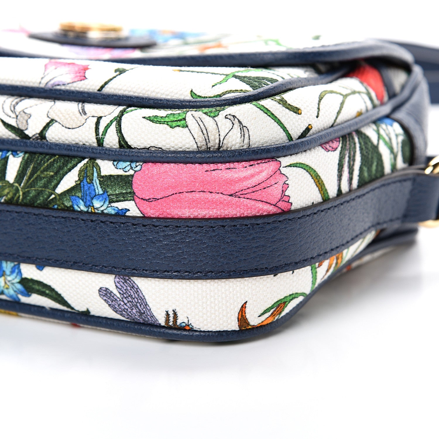 Gucci Canvas Flora Floral Shoulder Bag White Blue Agata Mulitcolor 9 of 9