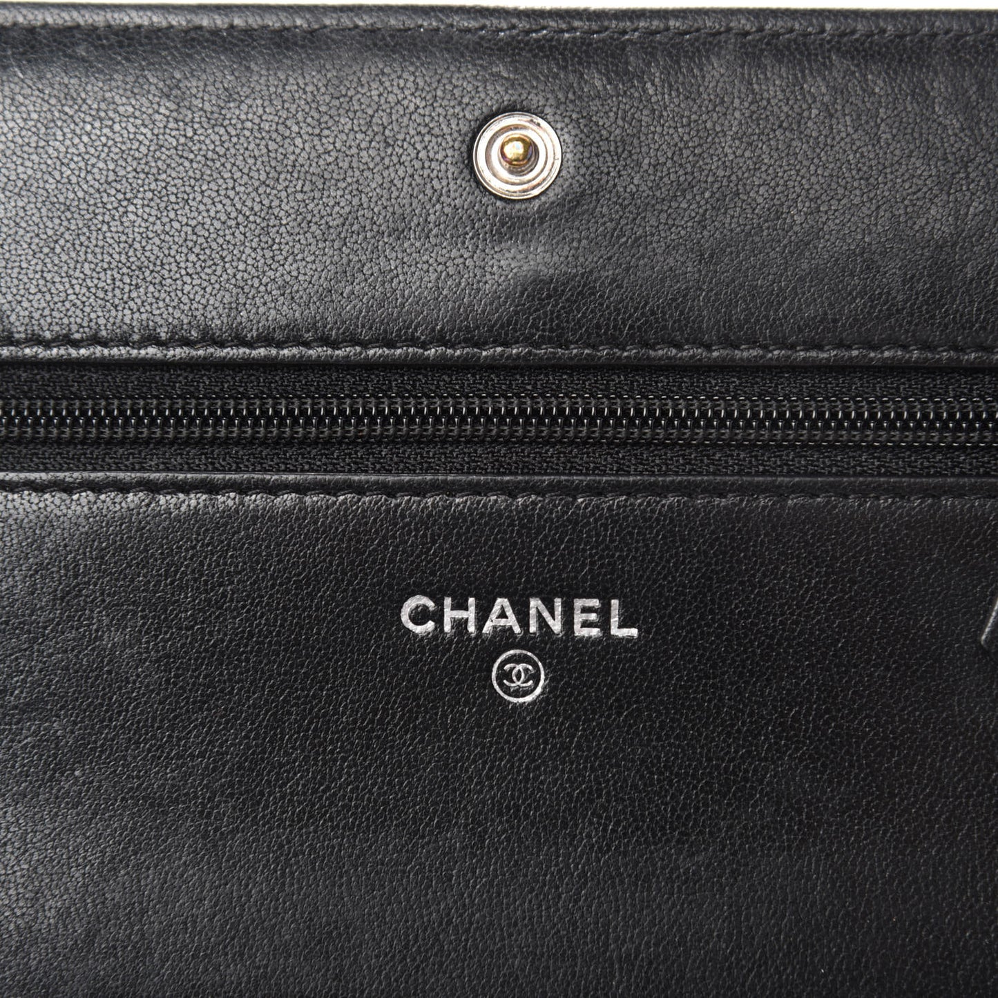 Sheepskin Quilted Mademoiselle Vintage Wallet On Chain WOC Black