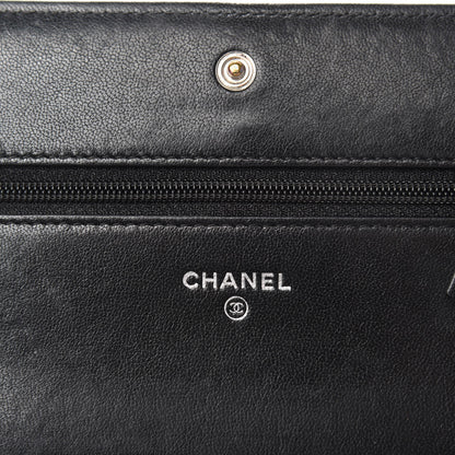 Chanel Sheepskin Quilted Mademoiselle Vintage Wallet On Chain WOC Black 10 of 14