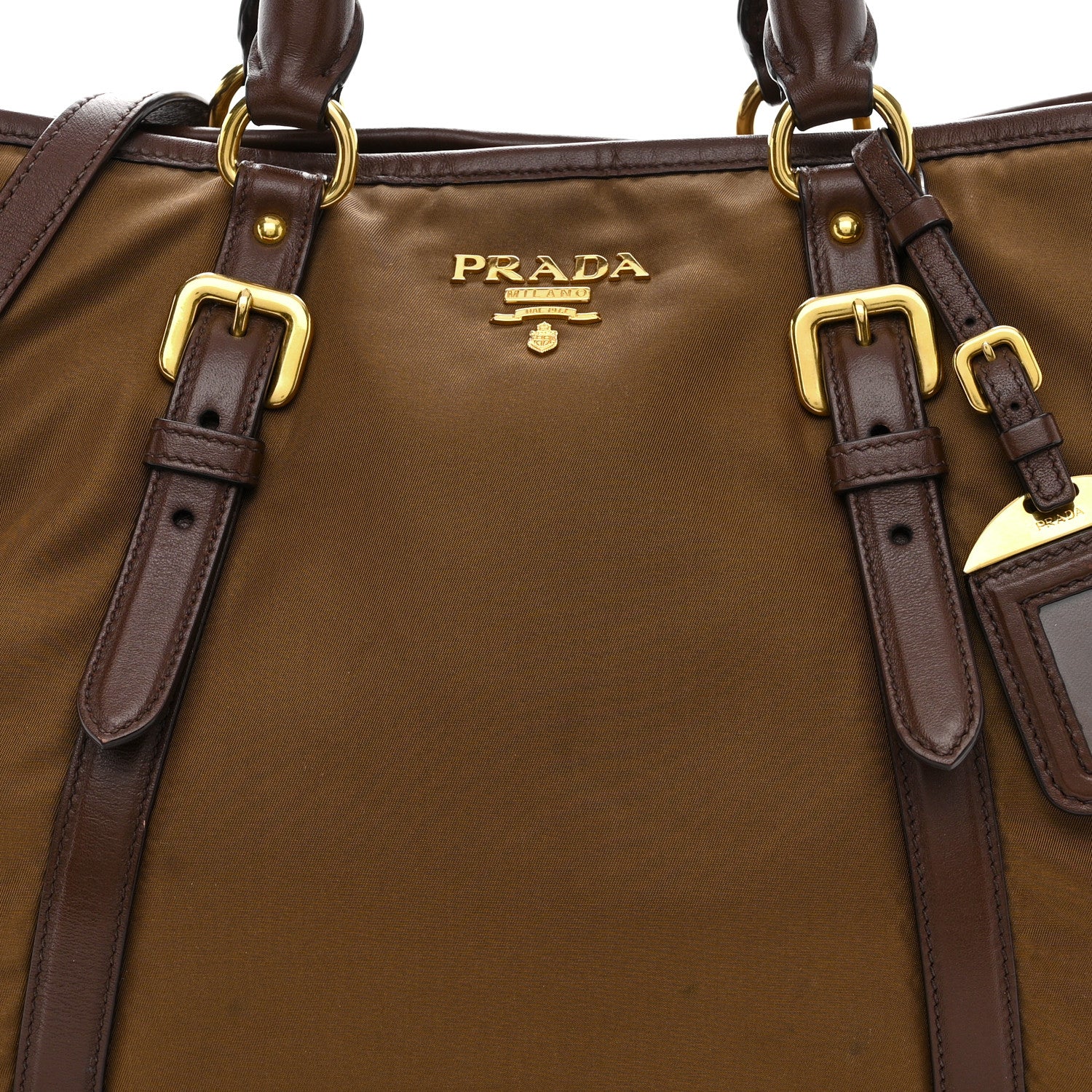 Prada Tessuto Nylon Soft Calf Small Tote Corinto 9 of 15