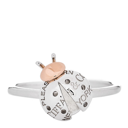 Tiffany Sterling Silver 18K Rose Gold Return to Tiffany Love Bugs Ladybug Ring 56 7.75 1 of 6