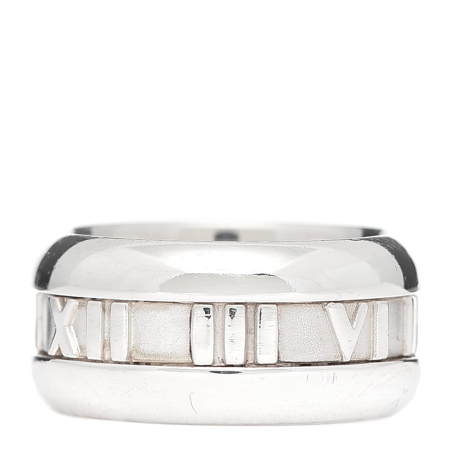 Tiffany Sterling Silver Atlas Band Ring 52 6 1 of 5