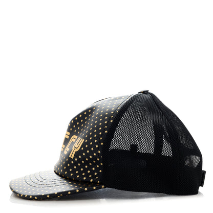 Gucci X SEGA Calfskin GUCCY Stars Baseball Hat M Black Gold 4 of 9