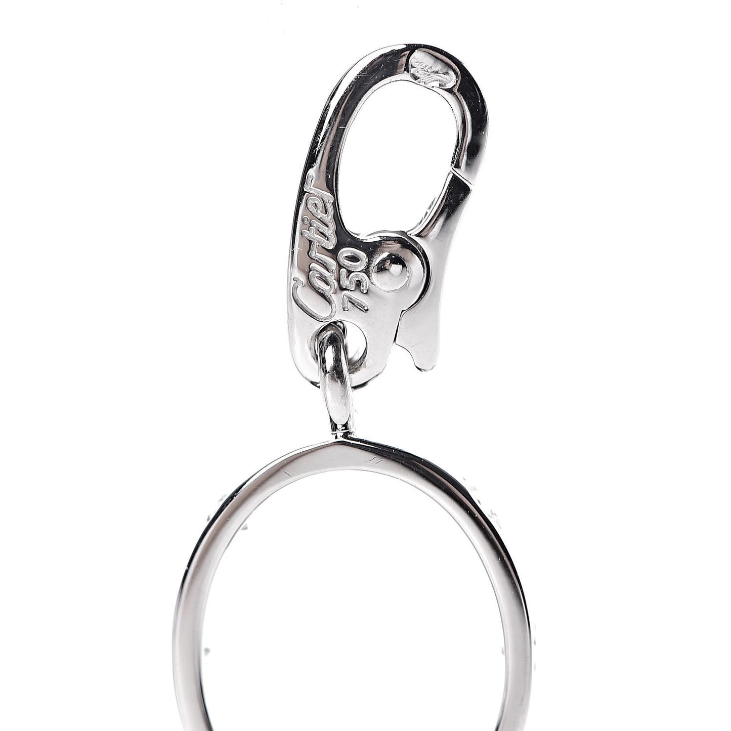 18K White Gold Diamond LOVE Ring Charm