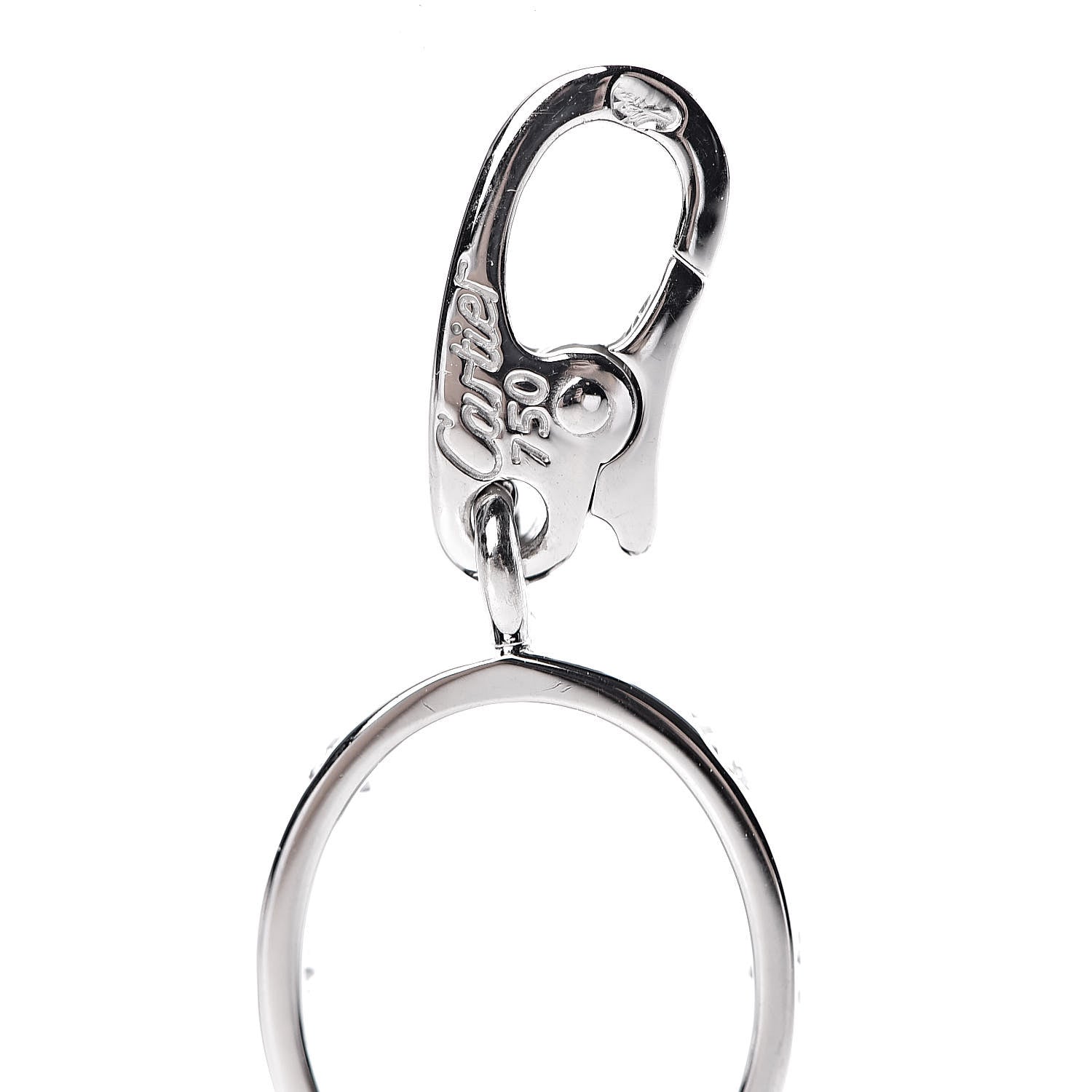 Cartier 18K White Gold Diamond LOVE Ring Charm 4 of 6