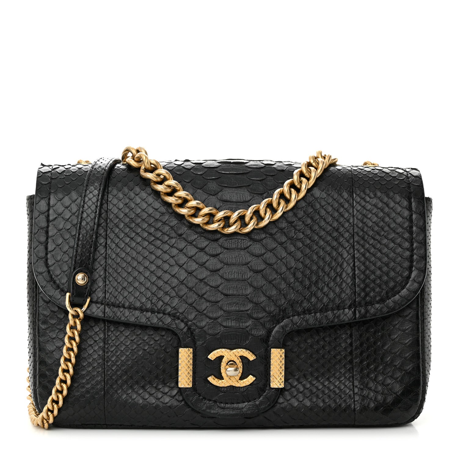 Chanel Snakeskin CC Flap Black 1 of 12