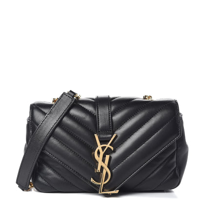 Saint Laurent Calfskin Matelasse Chevron Classic Monogram Baby Chain Bag Black 1 of 10