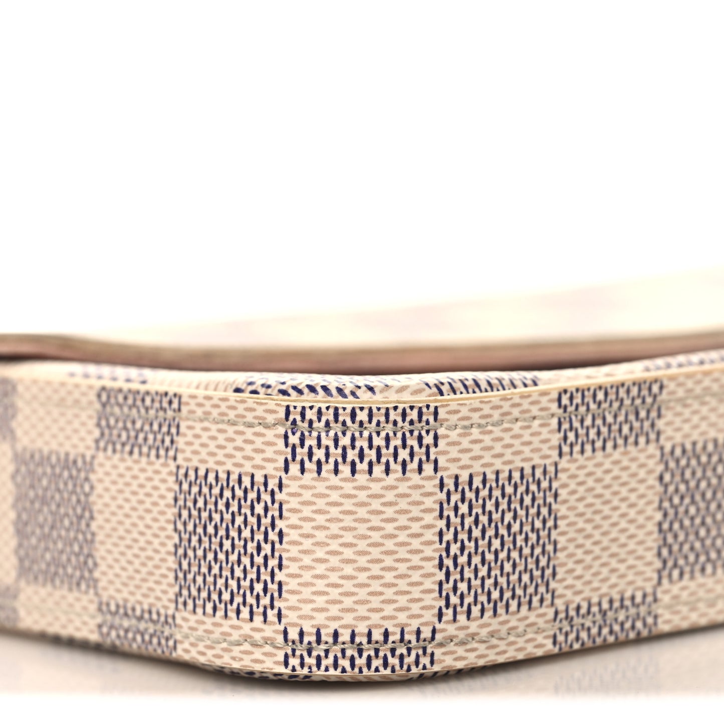 Damier Azur Pochette Felicie Chain Wallet Rose Ballerine
