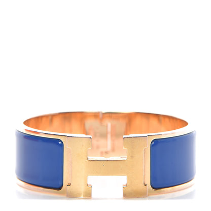 Hermes Enamel Wide Clic Clac H Bracelet GM Bleu Electrique 1 of 6