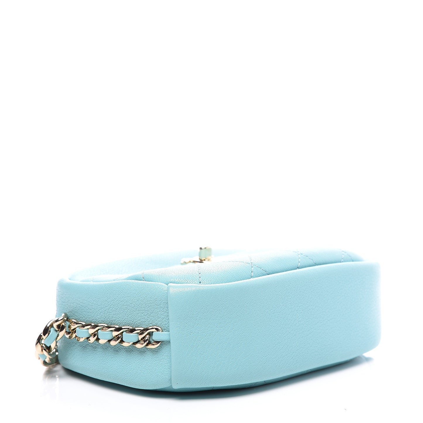 Goatskin Quilted Small Casual Trip Camera Case Light Blue