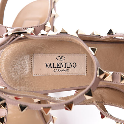 Valentino Garavani Patent Rockstud Ankle Strap 100mm Pumps 37 Rosso Valentino Poudre 10 of 11