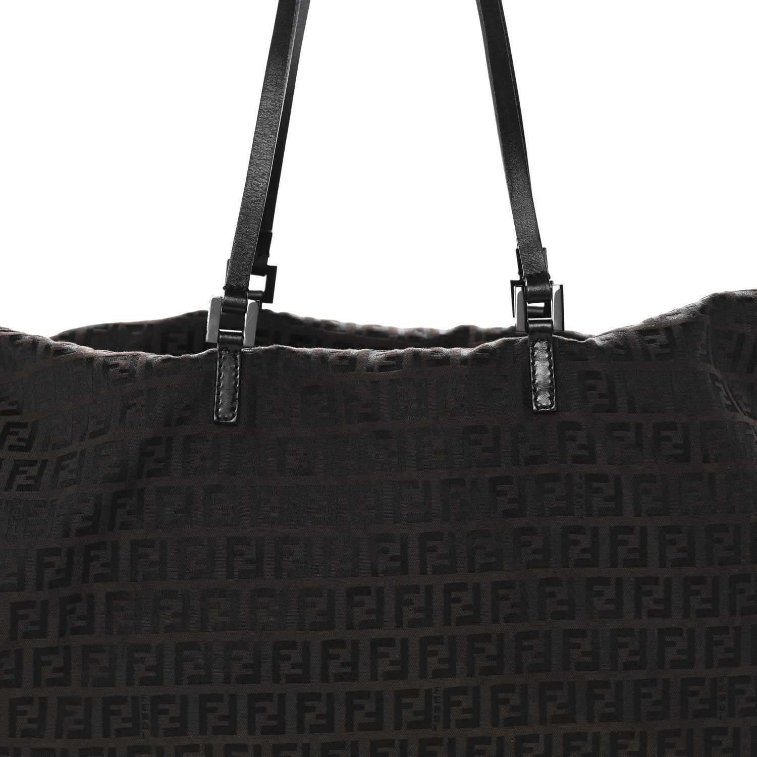 Fendi Zucchino Large Zipper Tote  Brown 6 of 10