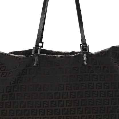 Fendi Zucchino Large Zipper Tote  Brown 6 of 10