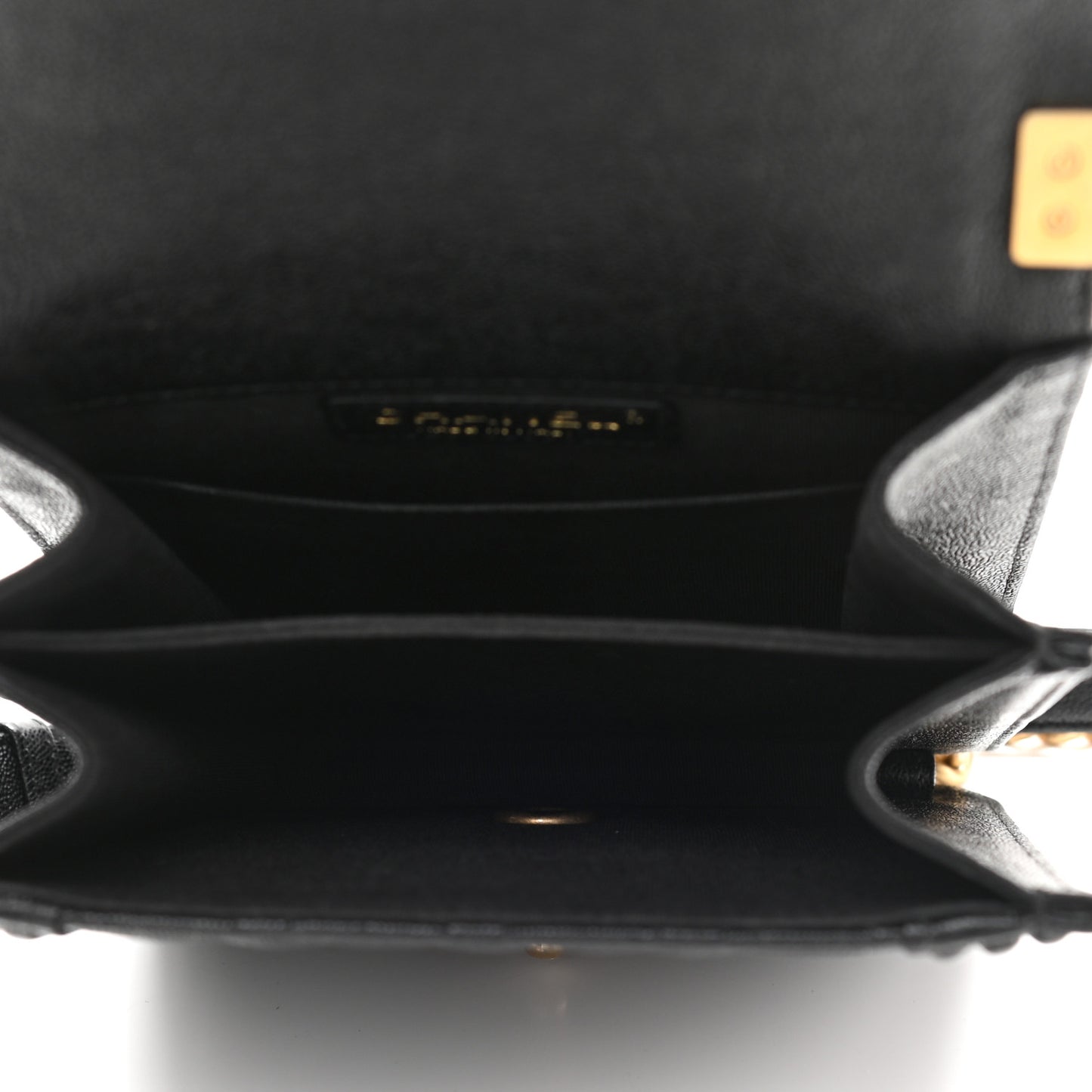 Caviar Quilted North South Boy Flap Black