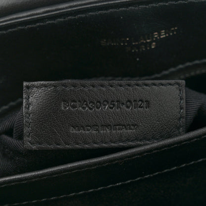 Saint Laurent Calfskin Y Quilted Monogram Monochrome Toy Loulou Crossbody Bag Black 7 of 10
