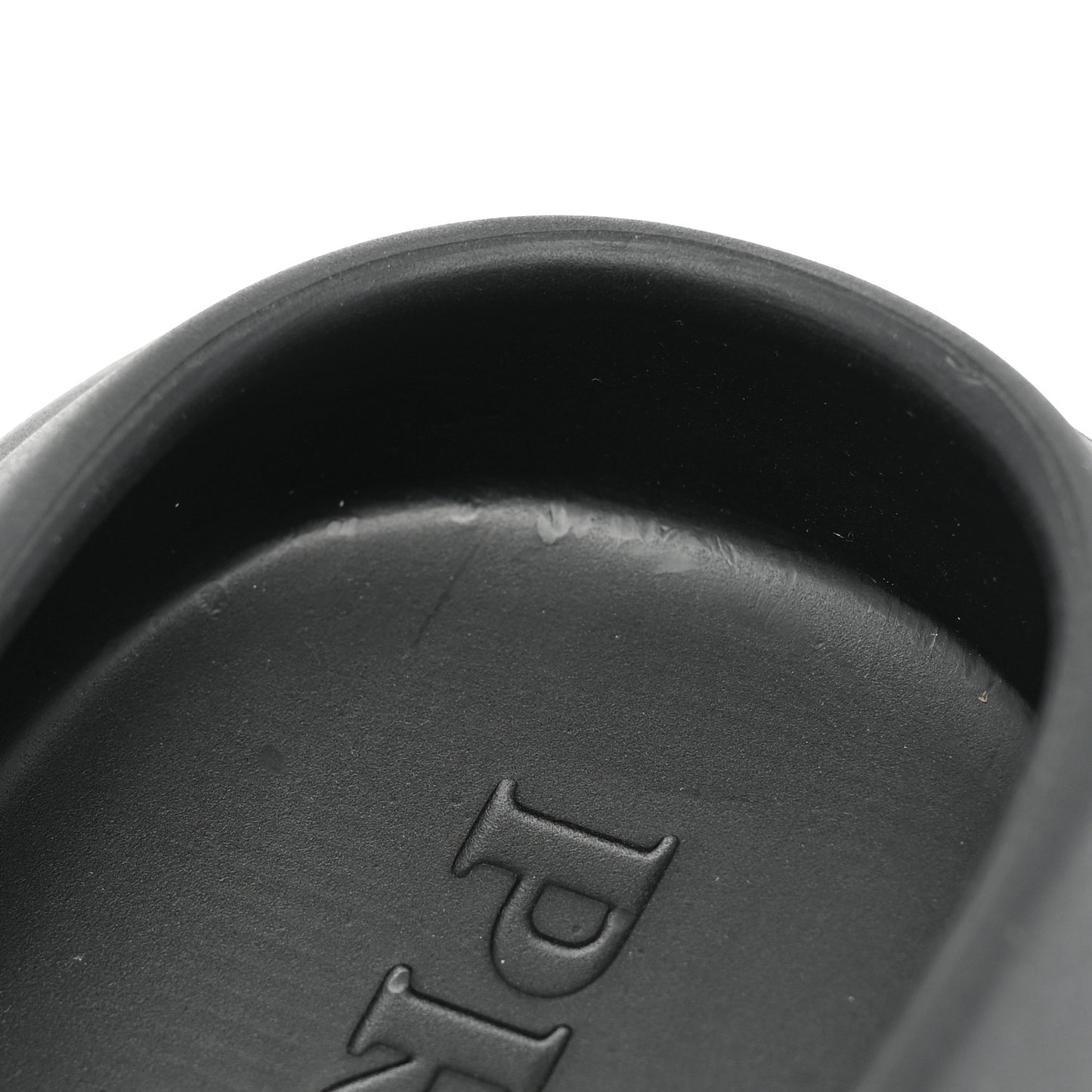 Soft Mellow Rubber Triangle Logo Embossed Womens 25mm Mules 37 Black