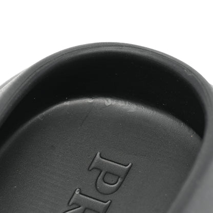 Prada Soft Mellow Rubber Triangle Logo Embossed Womens 25mm Mules 37 Black 9 of 10