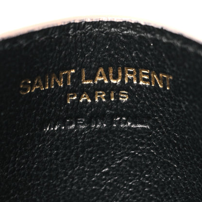 Saint Laurent Grain De Poudre Matelasse Chevron Monogram Credit Card Case Pale Pink 6 of 11