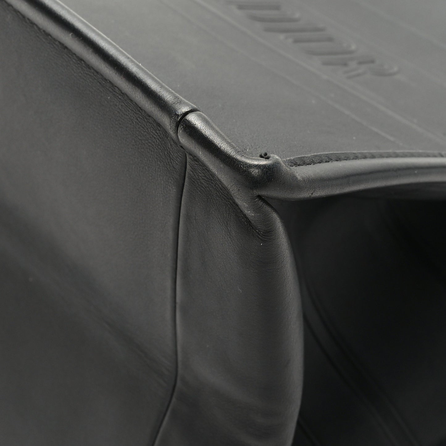 Calfskin Embossed Medium Book Tote Black