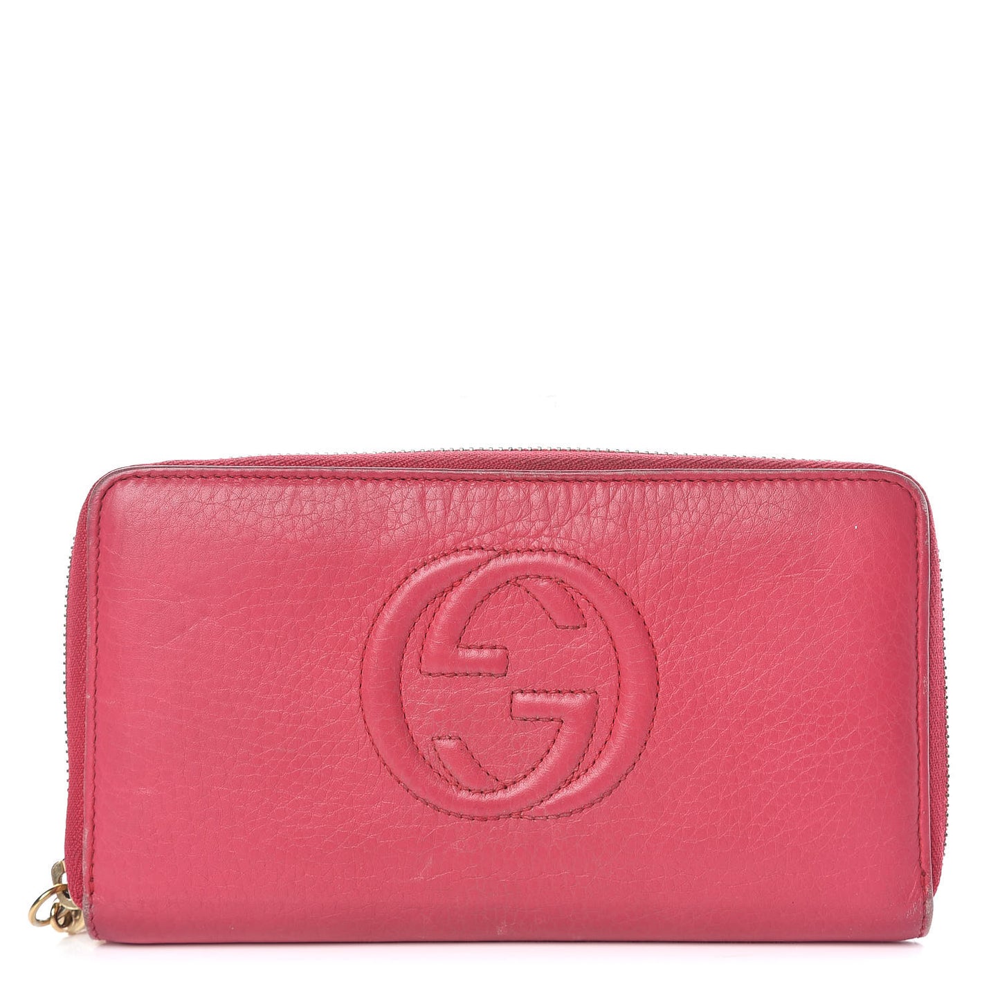 Pebbled Calfskin Soho Zip Around Wallet Pink