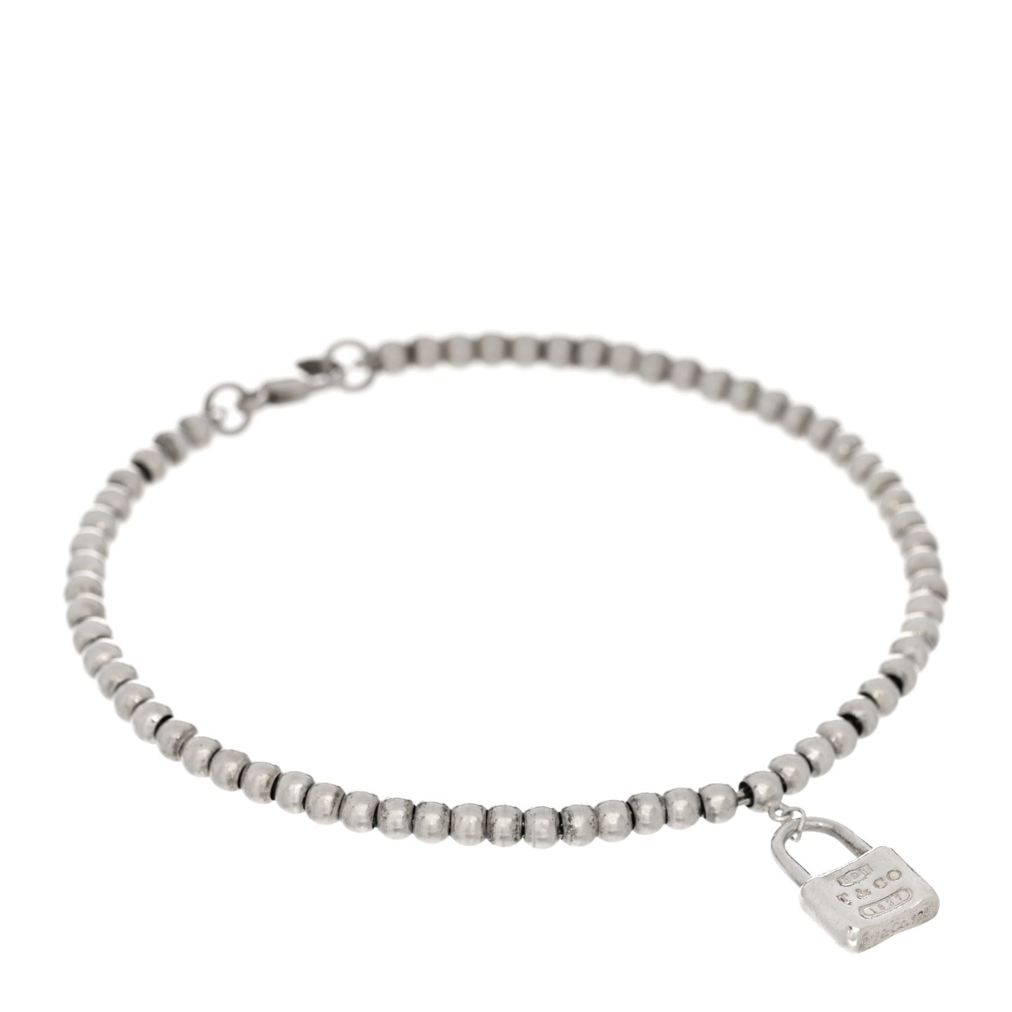 Sterling Silver 1837 Lock Charm Bead Bracelet