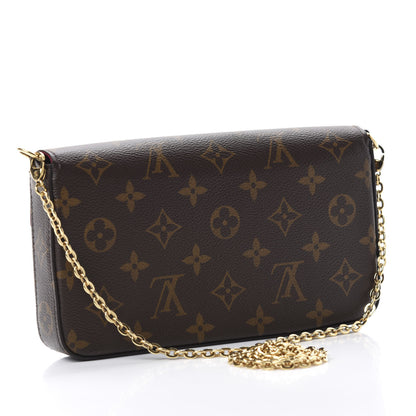 Louis Vuitton Monogram Pochette Felicie Chain Wallet Fuchsia 3 of 14