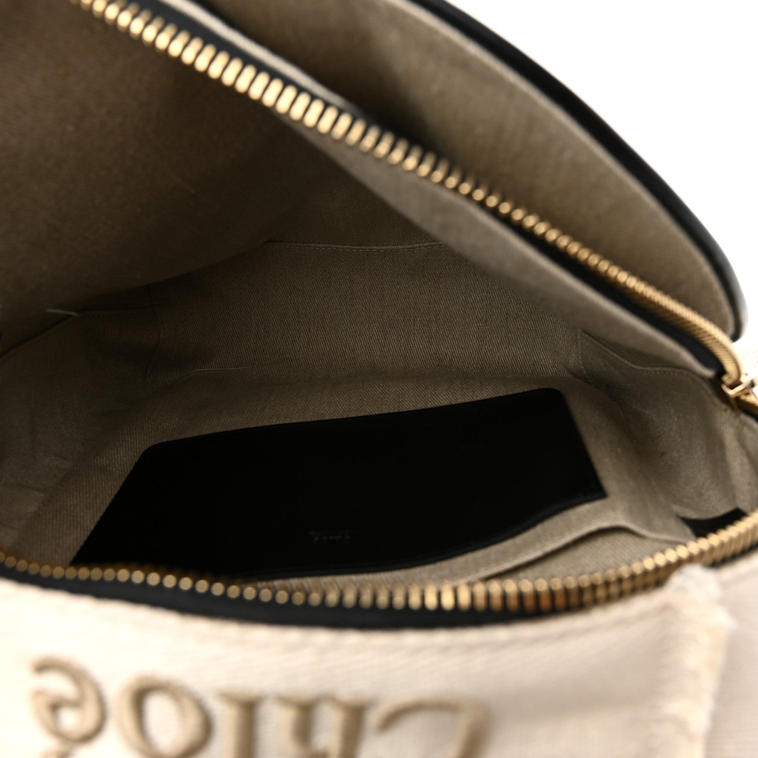 Chloe Canvas Logo Embroidered Woody Backpack Sand 6 of 14