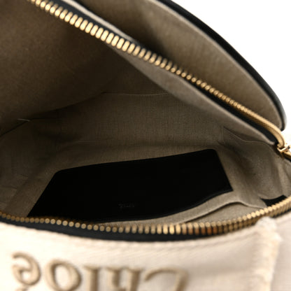 Chloe Canvas Logo Embroidered Woody Backpack Sand 6 of 14