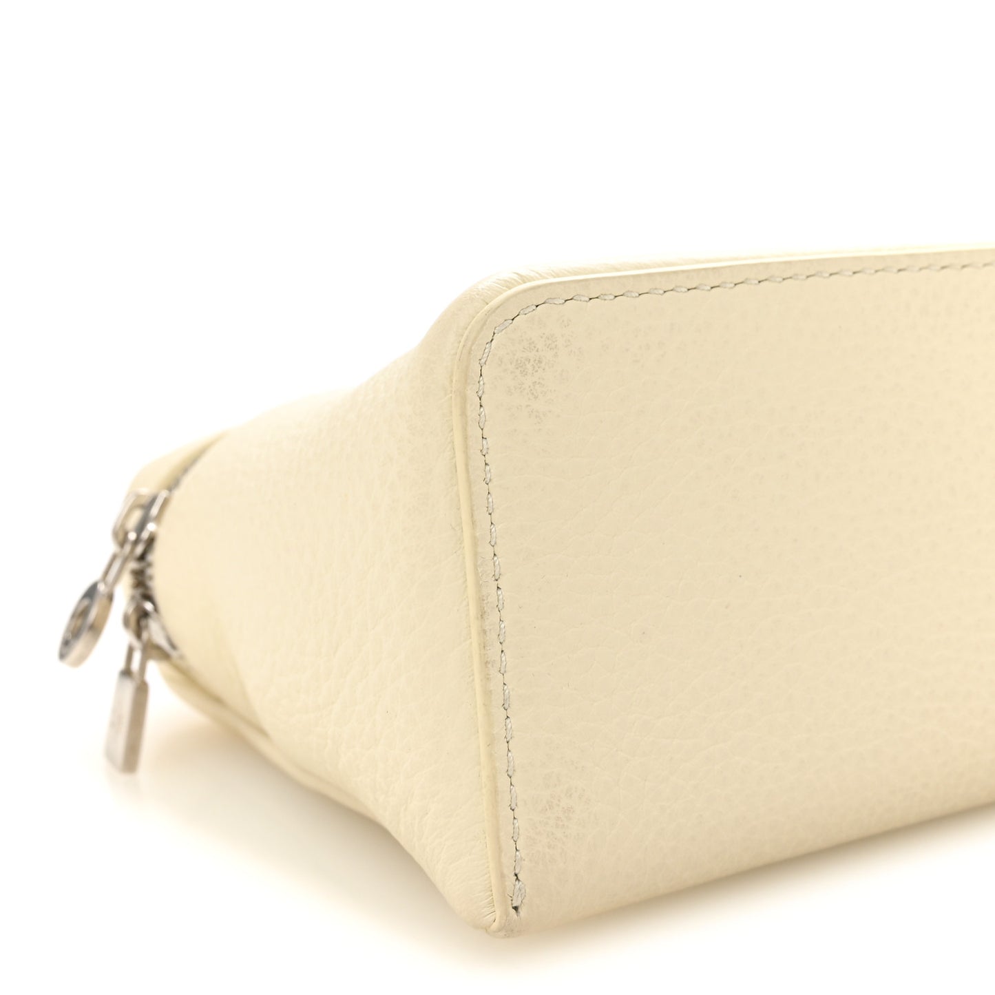 Grained Calfskin L19 Extra Pocket Pouch Whisper White