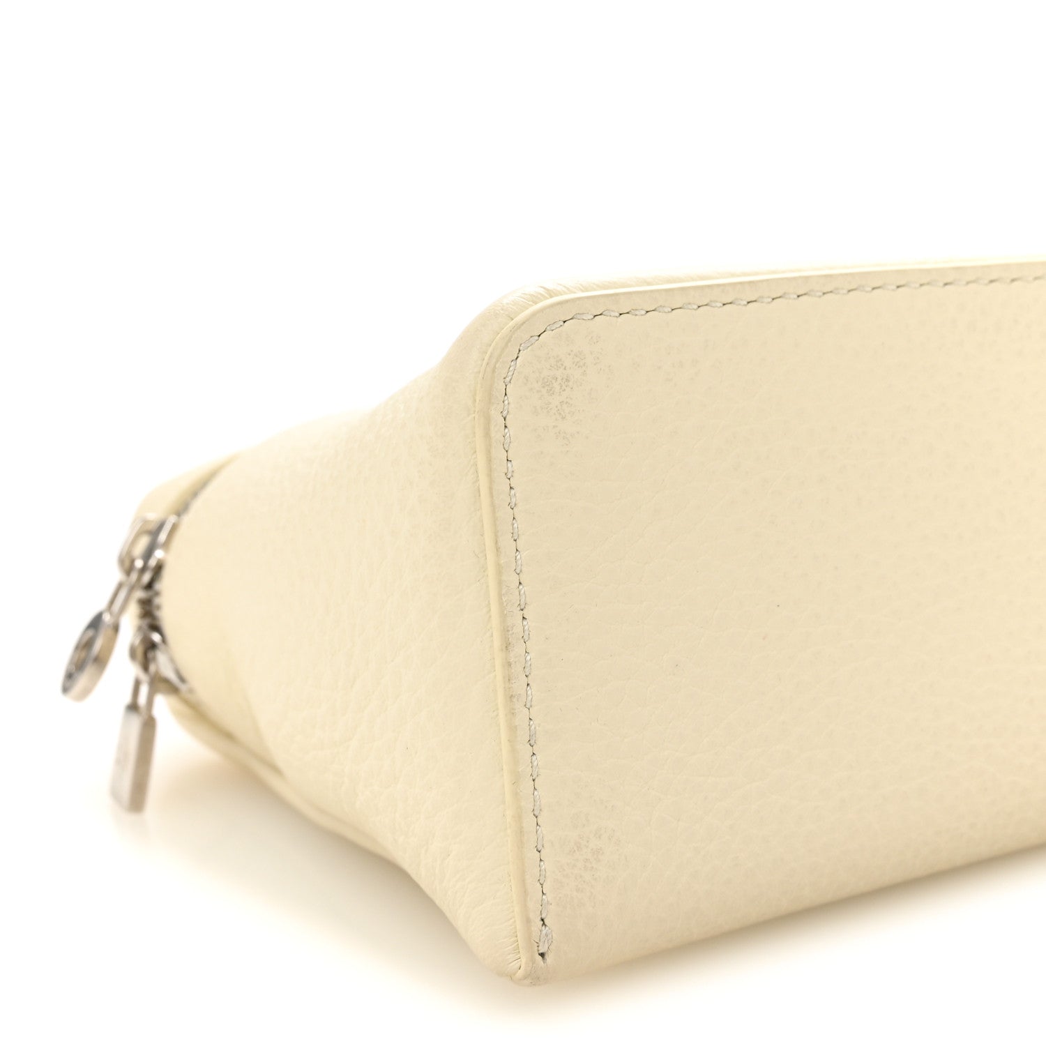 Loro Piana Grained Calfskin L19 Extra Pocket Pouch Whisper White 8 of 9