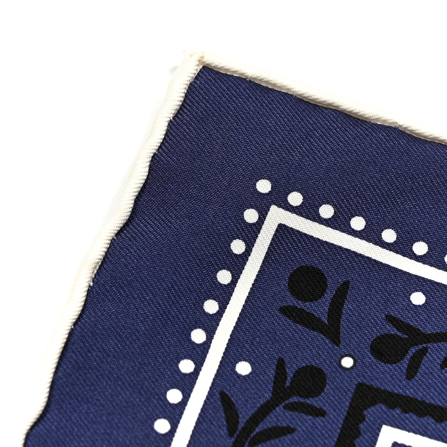 Silk Etriers Bandana Scarf 55 Marine White Black