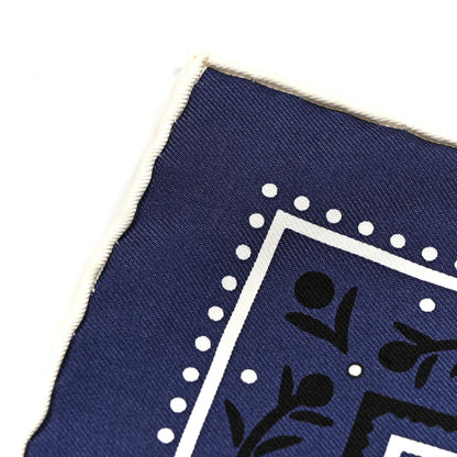 Hermes Silk Etriers Bandana Scarf 55 Marine White Black 5 of 5