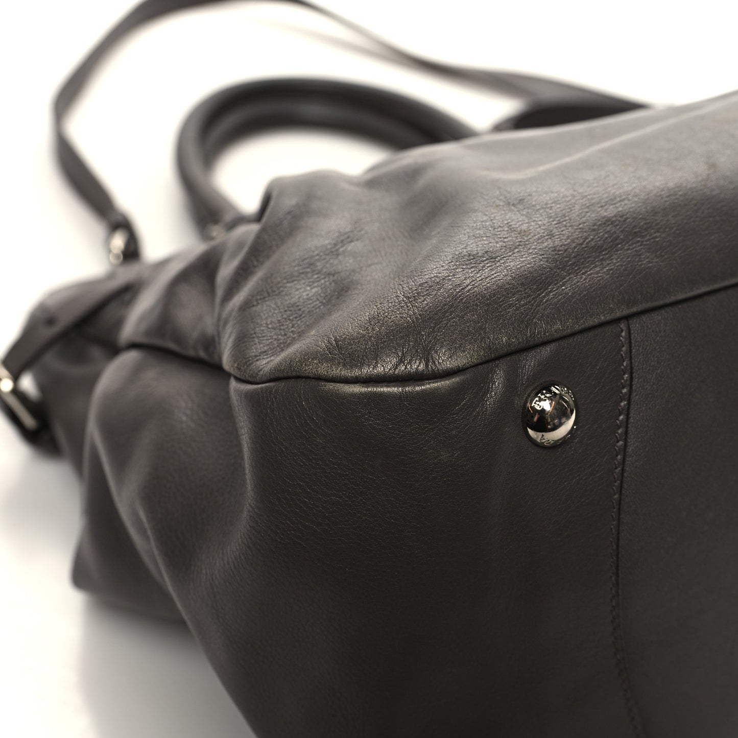 Soft Calf Shoulder Bag Dark Grey