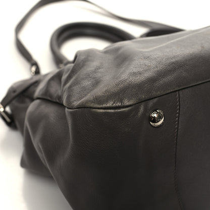 Prada Soft Calf Shoulder Bag Dark Grey 8 of 12