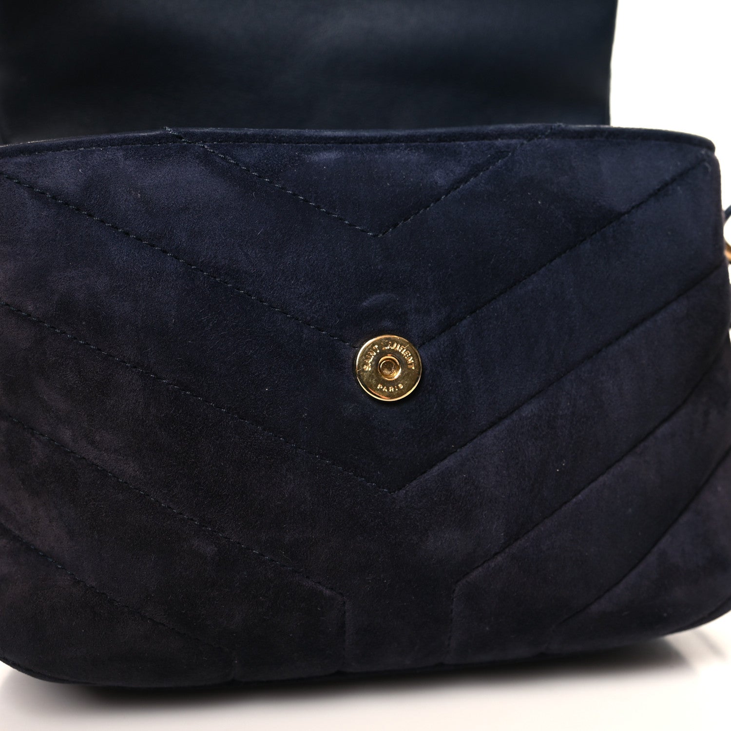 Saint Laurent Suede Toy Loulou Shoulder Bag Deep Marine 12 of 13