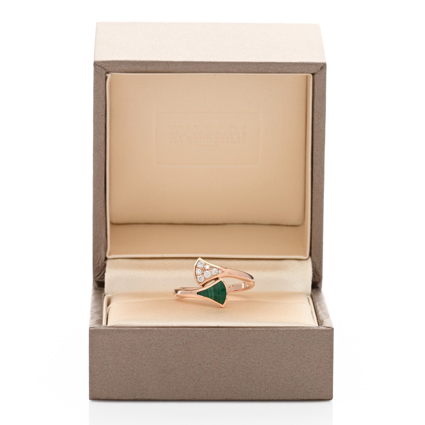 18K Rose Gold Diamond Malachite Divas' Dream Ring 54 7